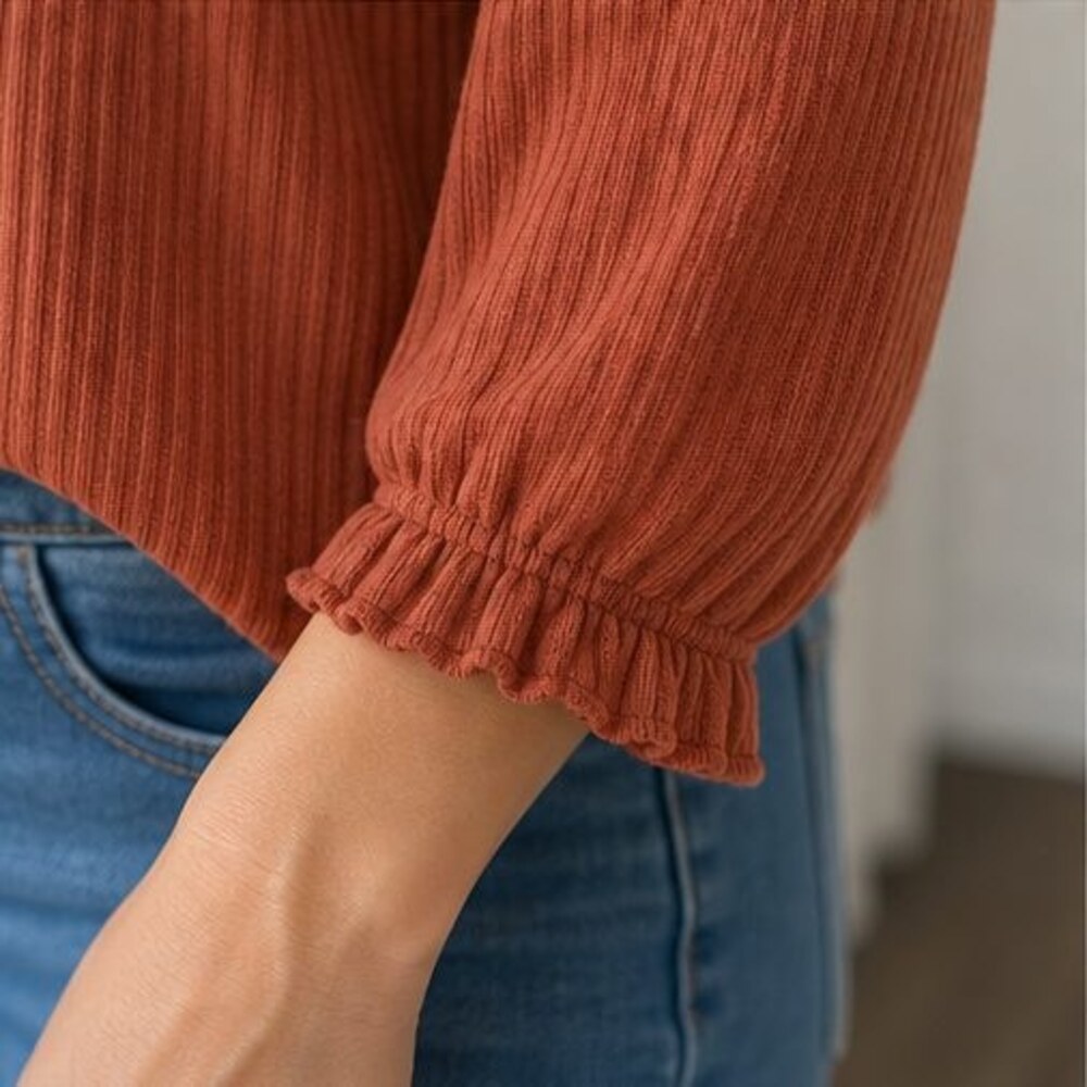 Rust Smocked Top - Picture 5 of 6